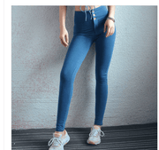High waist elastic jeans - shoperly