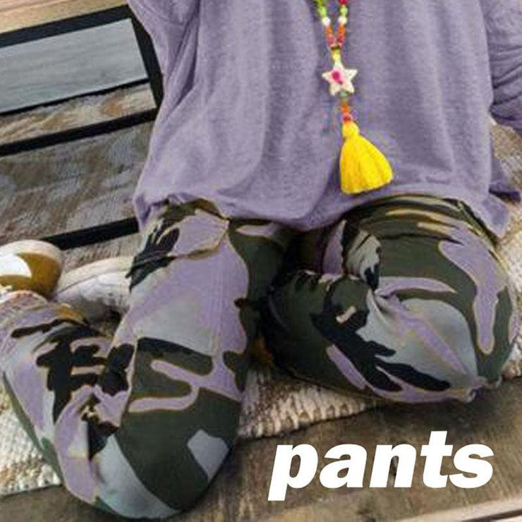 Camouflage Plus Size Casual Trousers Women New Casual Pants Women Fall Winter - shoperly