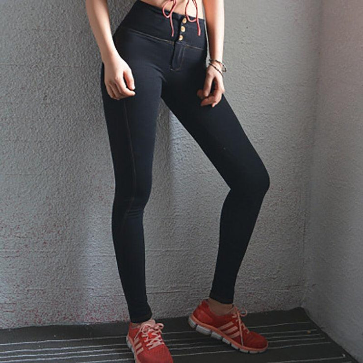 High waist elastic jeans - shoperly