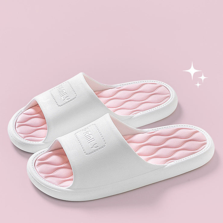 New Wave Non-slip Bathroom Slippers For Women Men