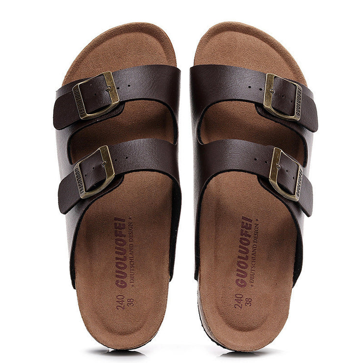 Sandals And Slippers With Double Buckle