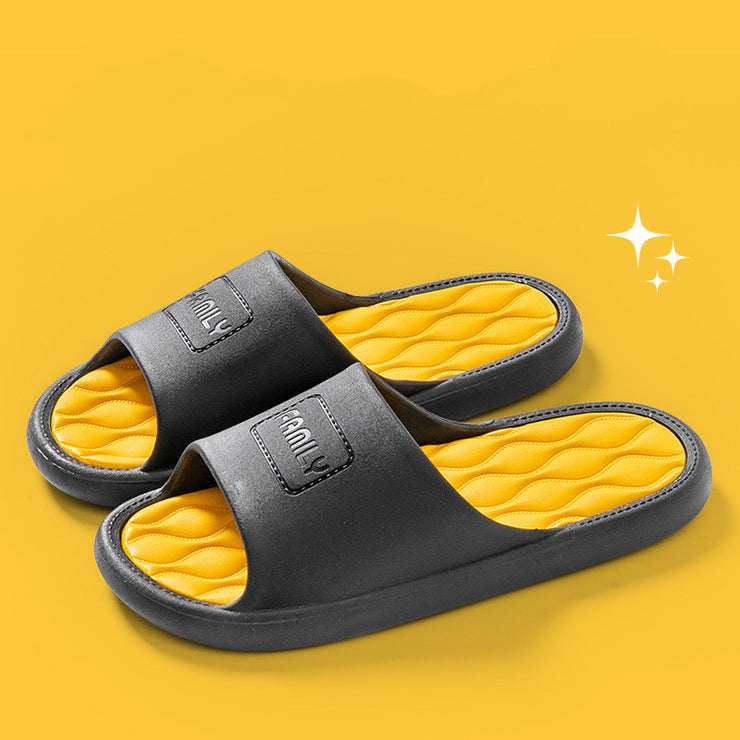 New Wave Non-slip Bathroom Slippers For Women Men