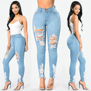 Women's Jeans Women's Ripped Elastic Feet Pants - shoperly