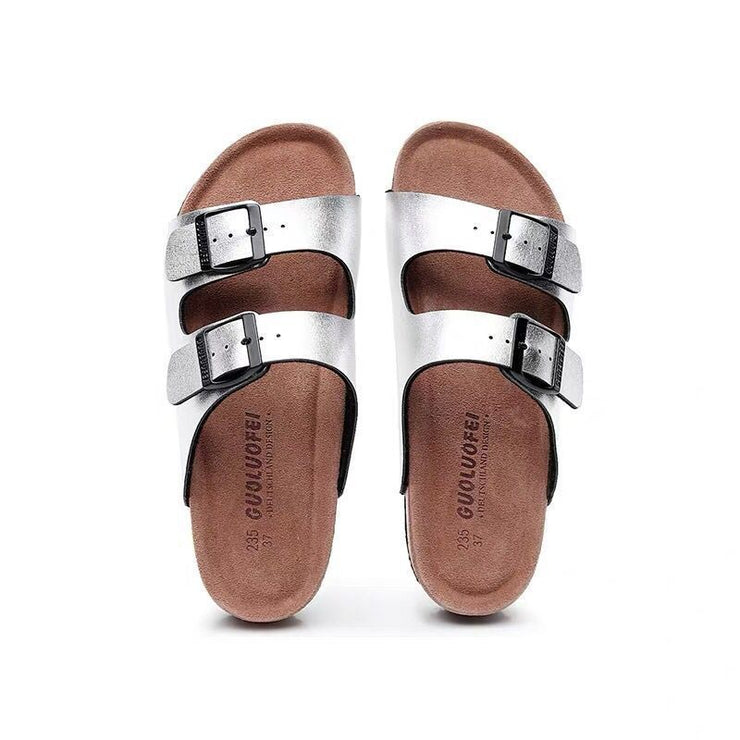 Sandals And Slippers With Double Buckle