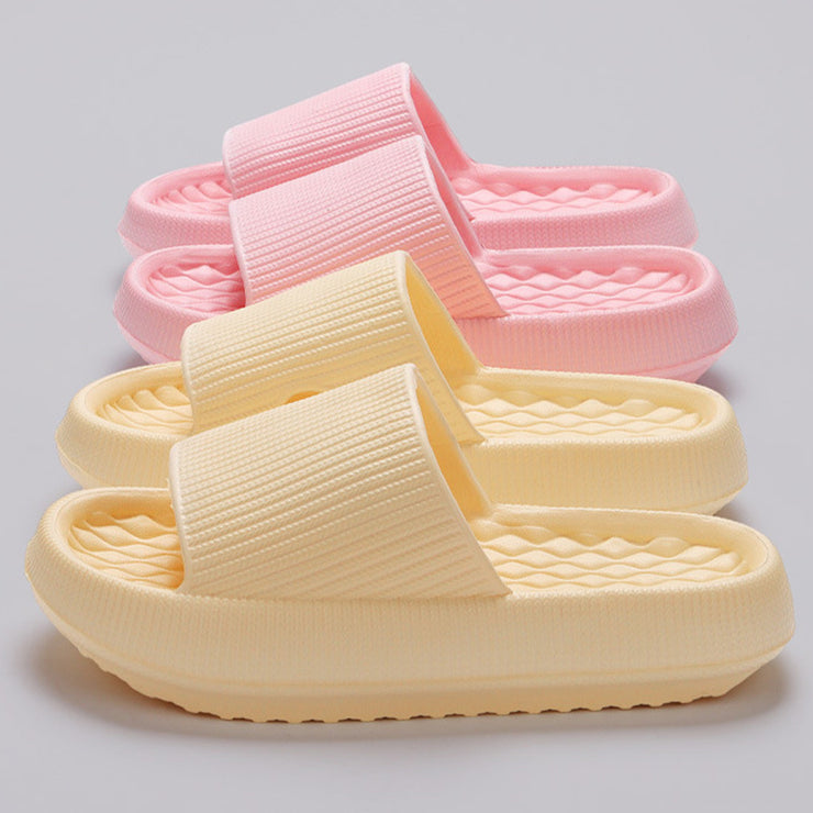 Summer EVA Slippers Solid Color Rhombus Stripe Anti-slip Slippers New Women&