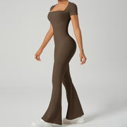 Seamless Leggings One-piece Peach Hip Raise Slim-fit Flared Yoga Wear