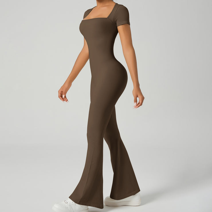 Seamless Leggings One-piece Peach Hip Raise Slim-fit Flared Yoga Wear