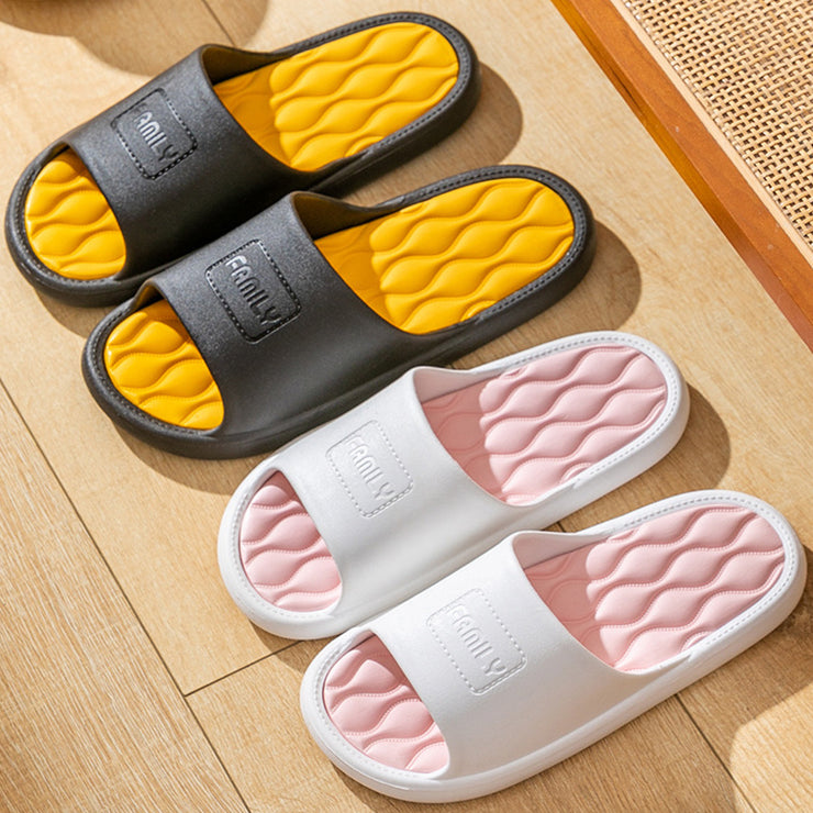 New Wave Non-slip Bathroom Slippers For Women Men