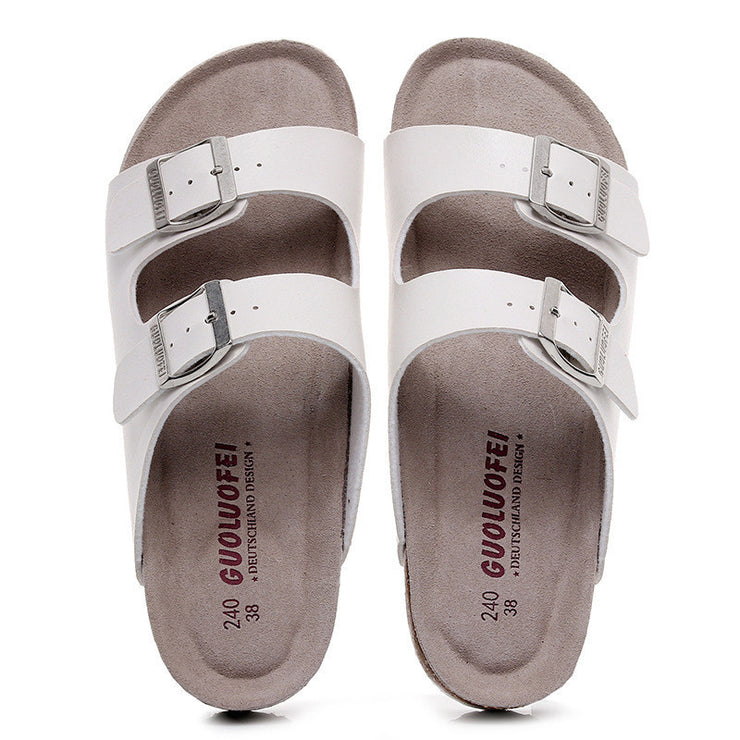 Sandals And Slippers With Double Buckle