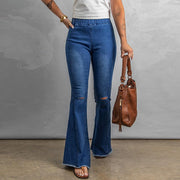 Women's European And American High Waist Elastic Jeans - shoperly