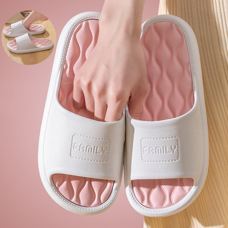New Wave Non-slip Bathroom Slippers For Women Men