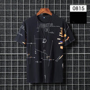 Large cotton round neck T-shirt for men - shoperly