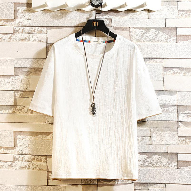 Cotton and linen short sleeve - shoperly