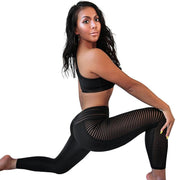 Mesh stitching yoga pants - shoperly