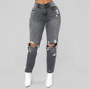 Ripped big hole fashion Jeans Women - shoperly