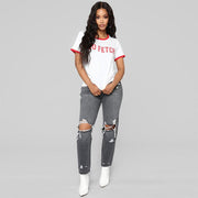 Ripped big hole fashion Jeans Women - shoperly