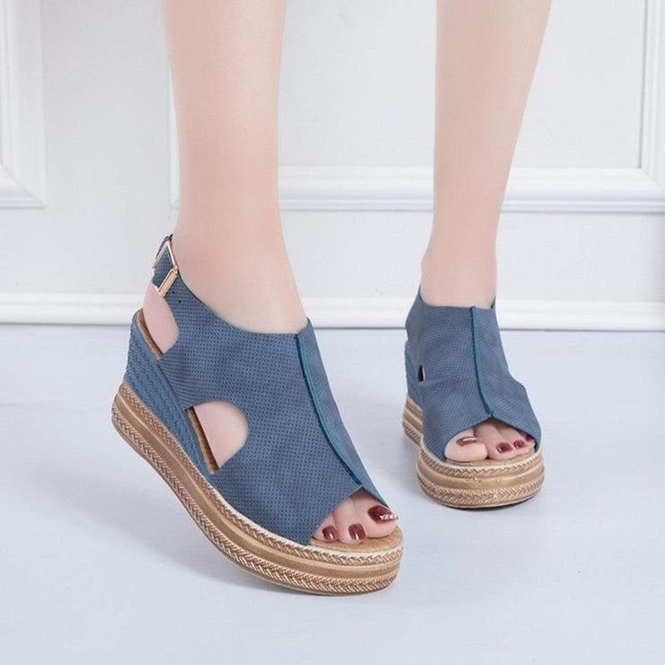 Wedge Heel Platform Sandals - shoperly