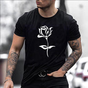 Brand Men S Rose Print T Shirt - shoperly
