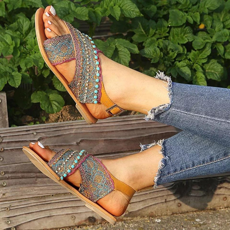 Large Size Sandals Flat Shoes - shoperly