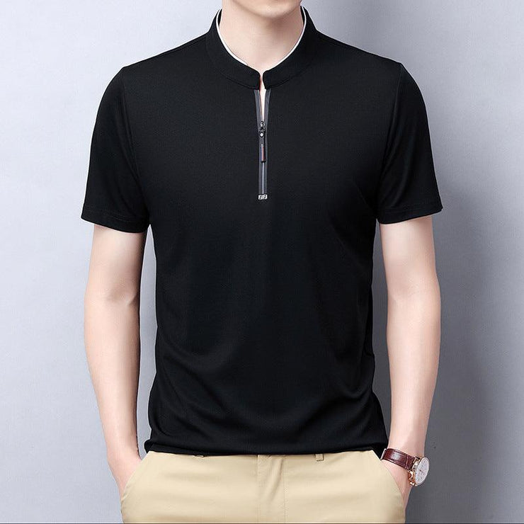 Thin Neck Slit T-shirt For Men - shoperly