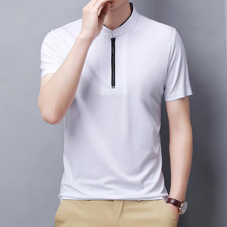 Thin Neck Slit T-shirt For Men - shoperly