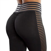 Mesh stitching yoga pants - shoperly