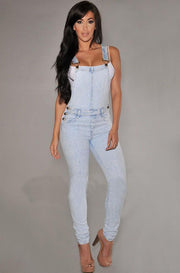 Women's ripped denim overalls - shoperly