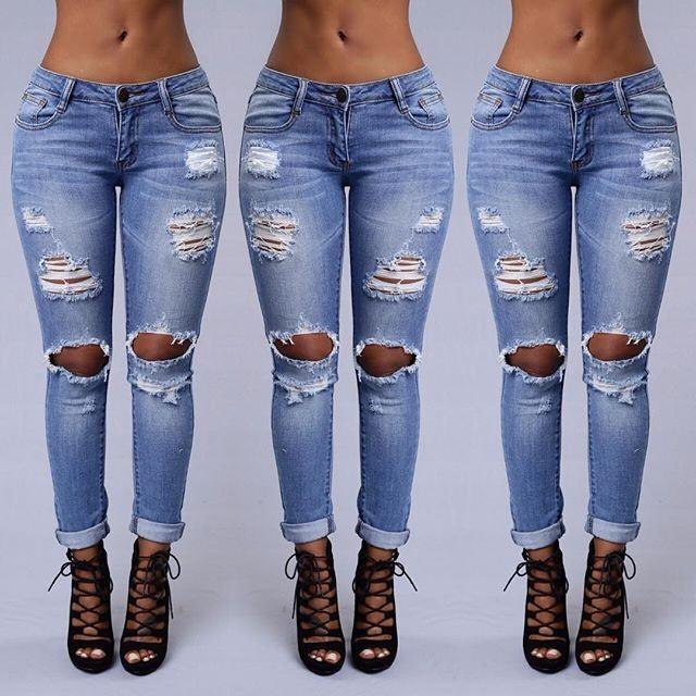 Skinny Ripped Jeans - shoperly