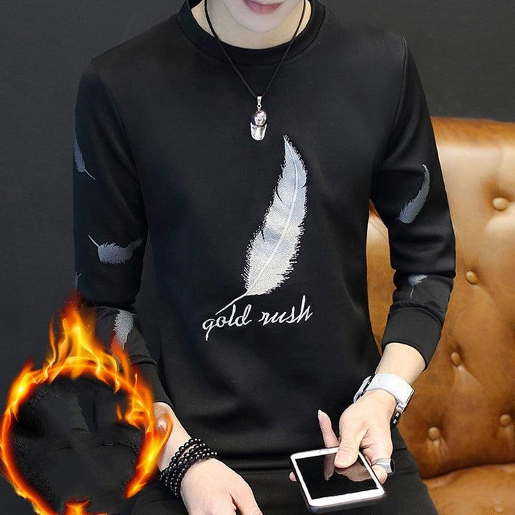 long sleeve T-shirt velvet thickening - shoperly