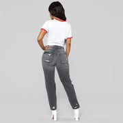 Ripped big hole fashion Jeans Women - shoperly