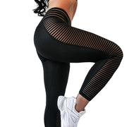 Mesh stitching yoga pants - shoperly