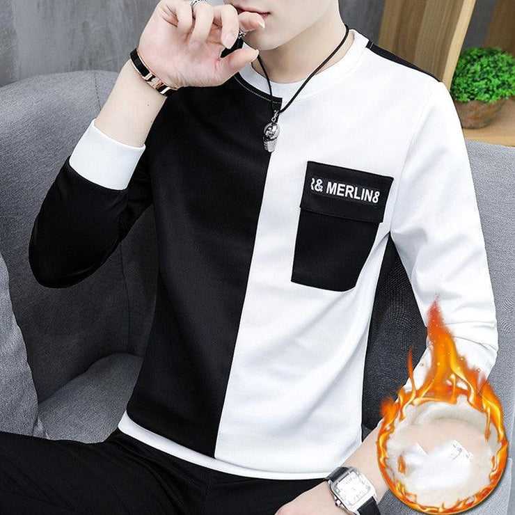 long sleeve T-shirt velvet thickening - shoperly
